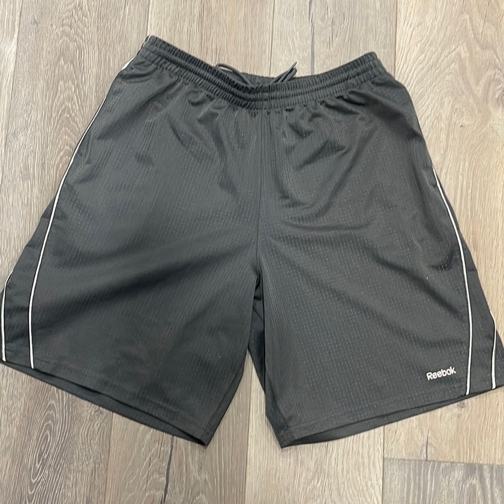 Mens Reebok Gray Mesh Basketball Shorts- Large